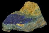 Sparkling Druzy Azurite on Limonitic Rock - Morocco #128167-1